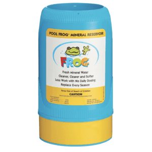 A can of Pool FROG Model 6100 Replacement Mineral Reservoir for use in The Pool FROG Model 6100 System, Mineral Sanitizer for Pools up to 25,000 gallons.